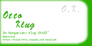 otto klug business card